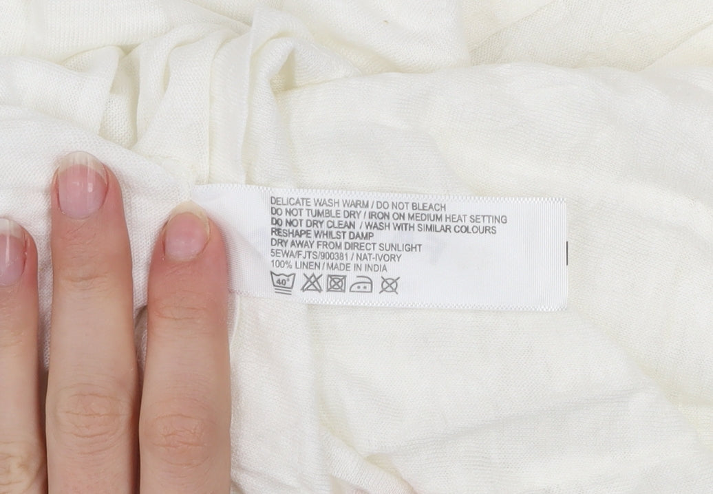 FatFace Women’s Ivory Linen Sleeveless Tunic Top Size 8