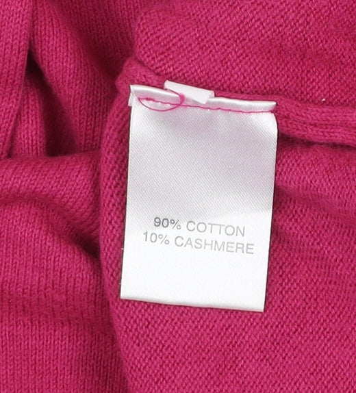 Charles Tyrwhitt Men's Pink V-Neck Cotton Cashmere Jumper Size L
