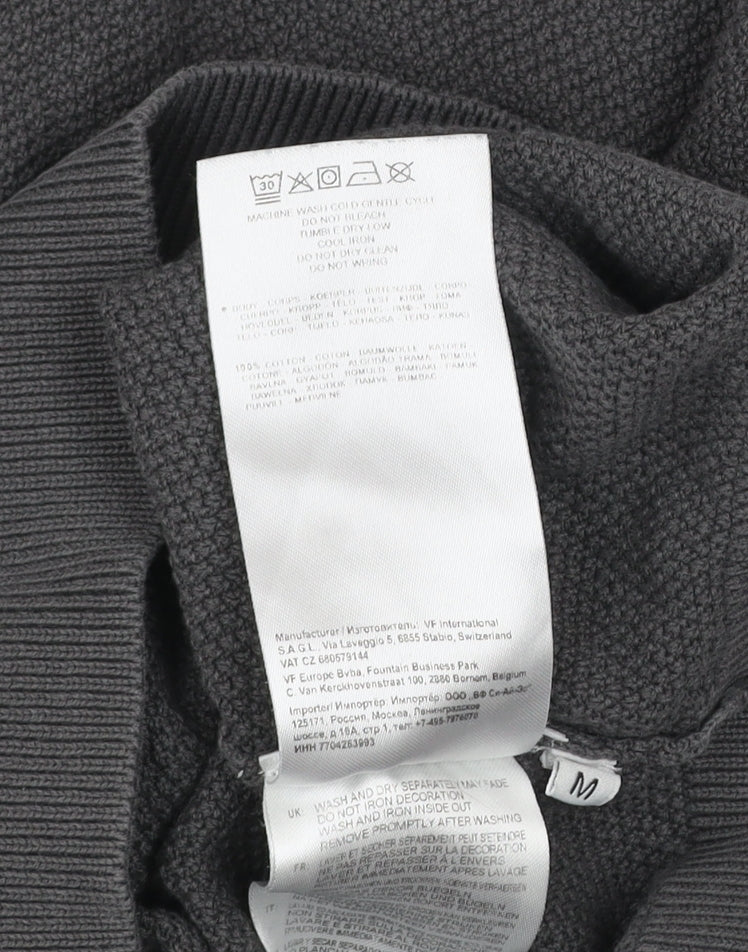 Napapijri Men's Grey Cotton Crew Neck Pullover Jumper M