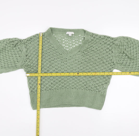Womens UK Size S Topshop Green Pullover Jumper