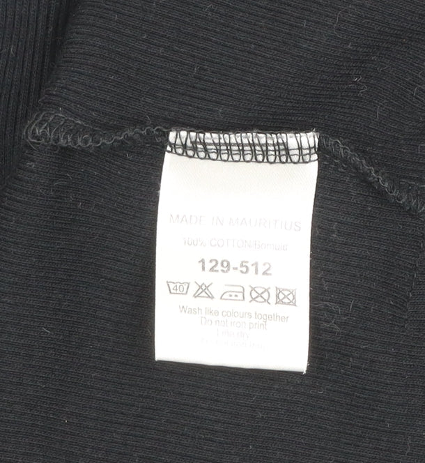 Next Men's Black Long Sleeve Crew Neck Cotton T-Shirt XL