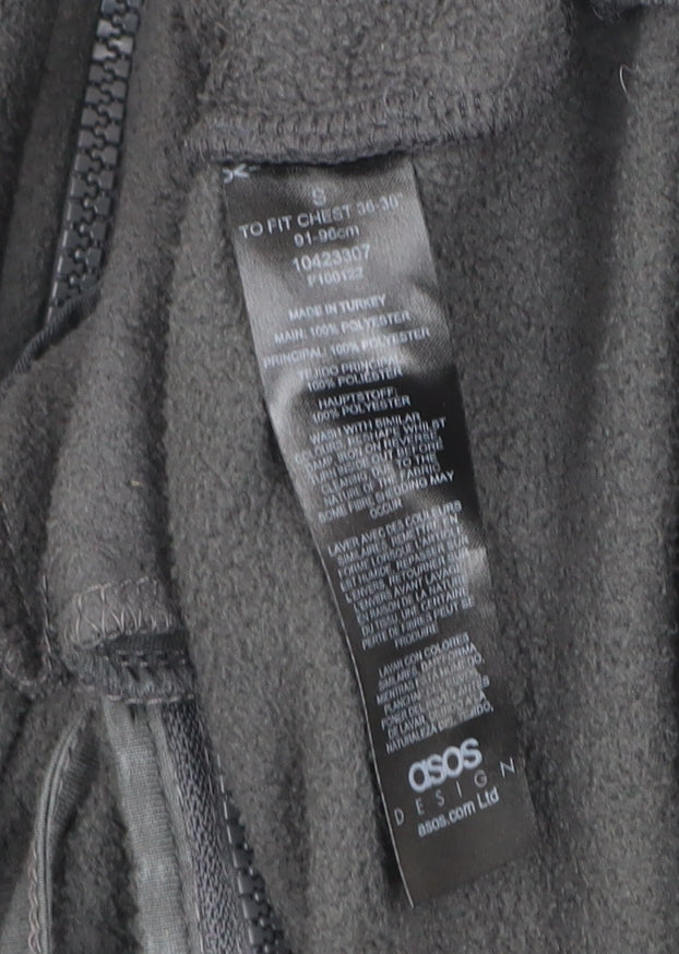 ASOS DESIGN Men's Black Fleece Zip Jacket Size S