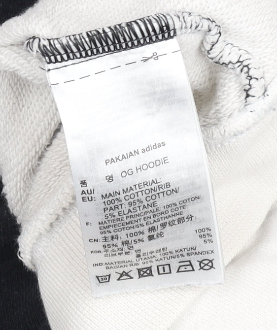 Adidas Womens Black & White OG Pullover Hoodie Size 8 Cotton Blend