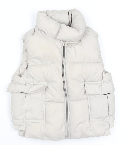 Girls UK Size 2-3 Years Zara Beige Puffer Jacket