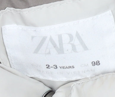 Girls UK Size 2-3 Years Zara Beige Puffer Jacket