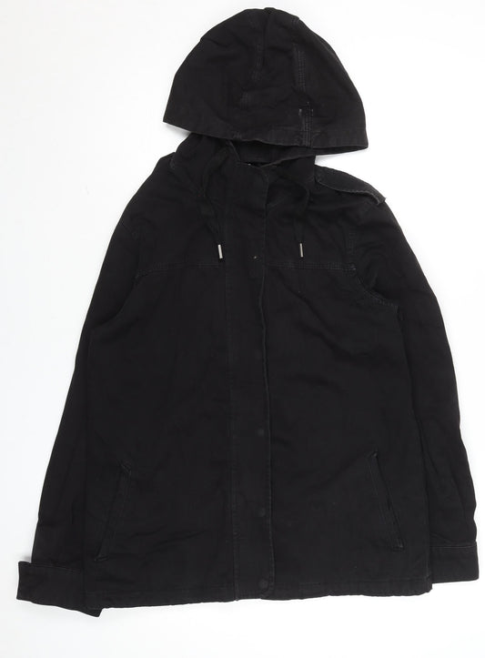 Womens UK Size 10 Topshop Black Parka Coat