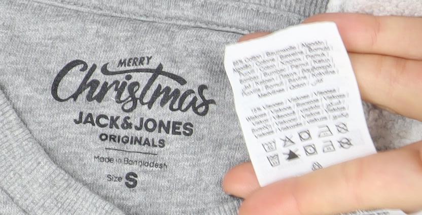 Mens UK Size S JACK & JONES Grey Pullover Sweatshirt