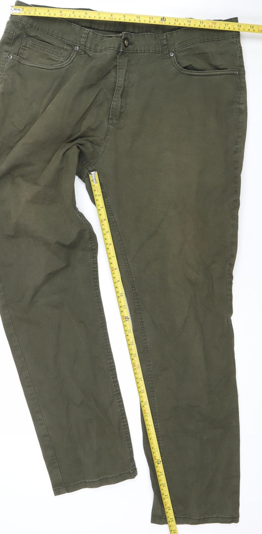 Mens UK Size 40 Max Slim Fit Chino Green Trousers