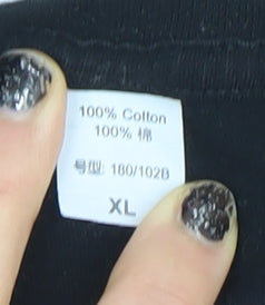 Vintage Black Oasis Band Men's XL Cotton T-Shirt