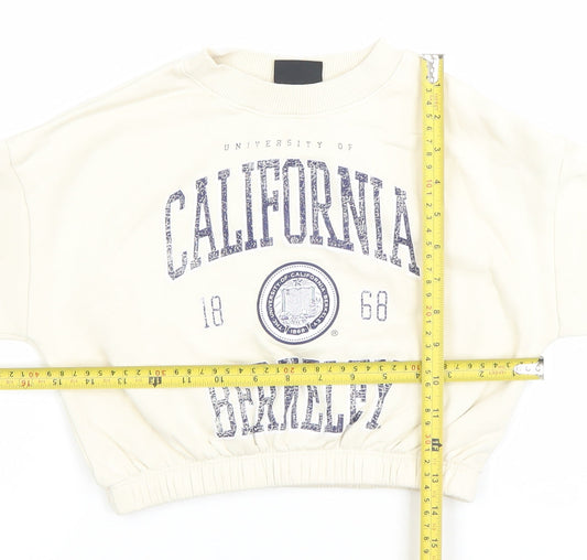 S2N GEN Girls Beige California Graphic Pullover Sweatshirt Size M