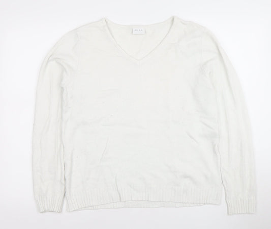 Womens UK Size L VILA White Pullover Jumper