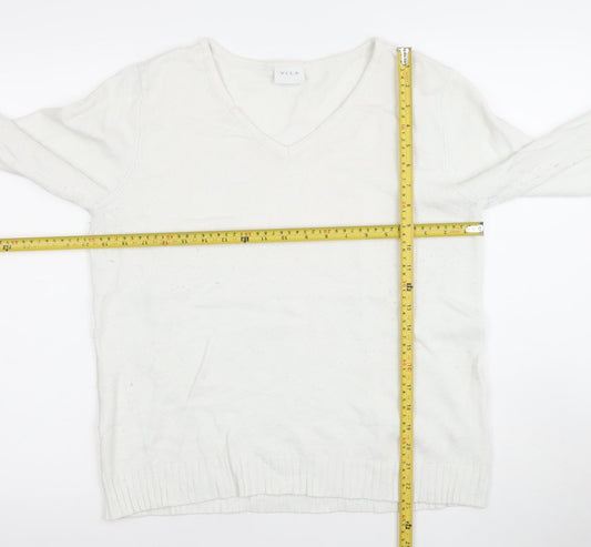 Womens UK Size L VILA White Pullover Jumper