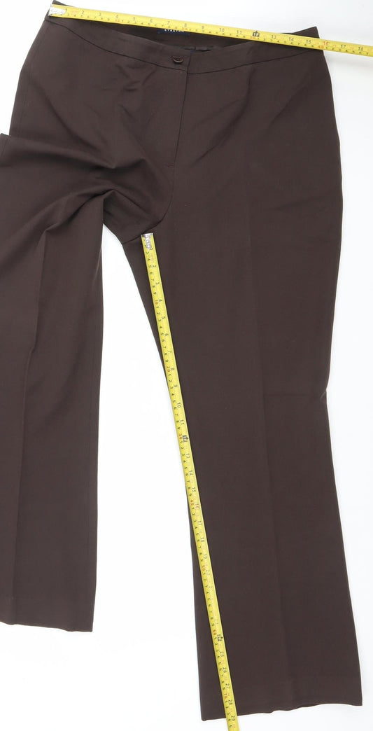 Womens UK Size 12 Jones New York Regular Fit Dress Pants Brown Trousers