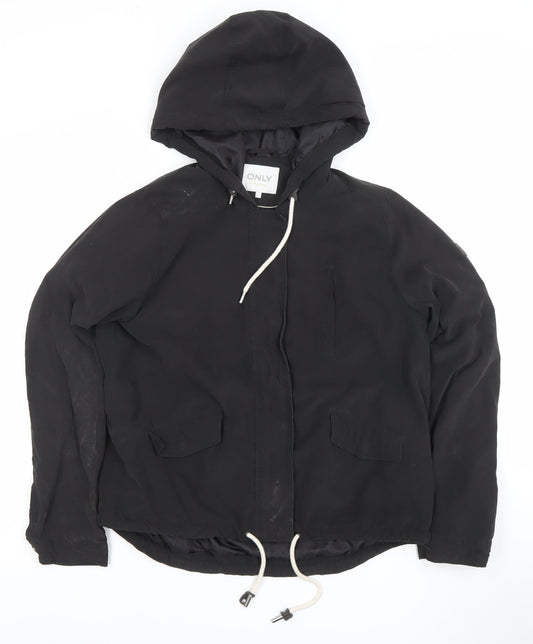Womens UK Size L Only Black Parka Coat