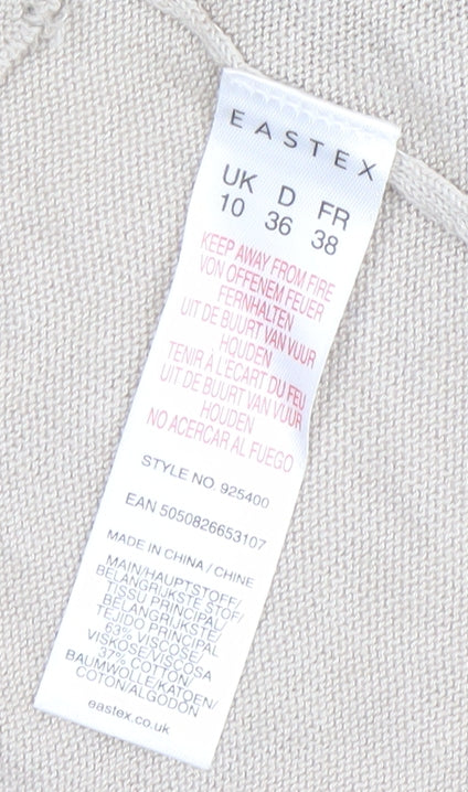 Womens UK Size 10 Eastex Beige Cardigan Jumper