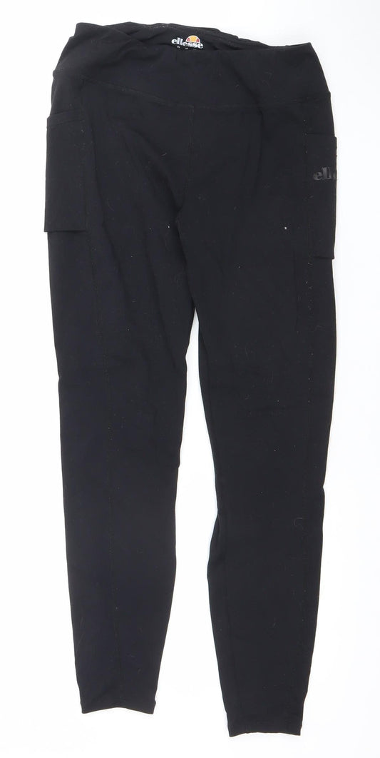 Womens UK Size 10 ellesse Slim Fit Leggings Black Leggings