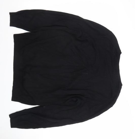 Hugo Boss Mens Black Cotton V-Neck Jumper Size M Regular Fit