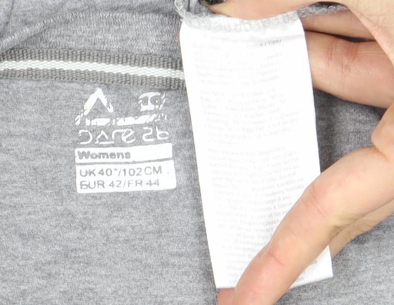 Dare 2b Womens Grey Short Sleeve Cotton Blend T-Shirt Size 14