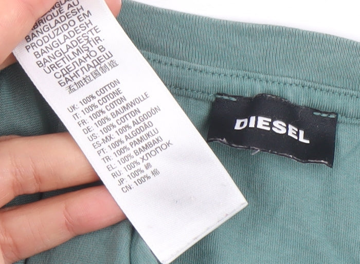 Mens UK Size S Diesel Green T-Shirt
