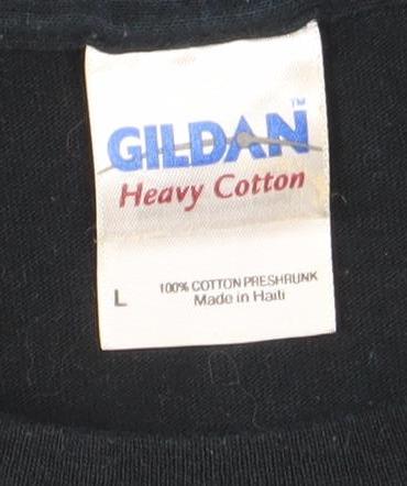 Mens UK Size L Gildan Black T-Shirt