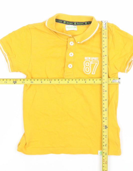 Boys UK Size 5-6 Years Bossini Yellow Basic Polo