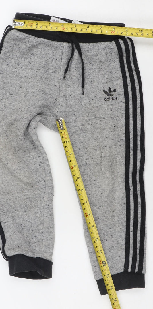 Adidas Boys Grey 3-4 Years Jogger Activewear Trousers Cotton Blend