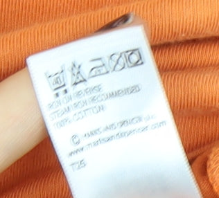 Marks and Spencer Men's Orange XL Tiger Graphic Cotton T-Shirt