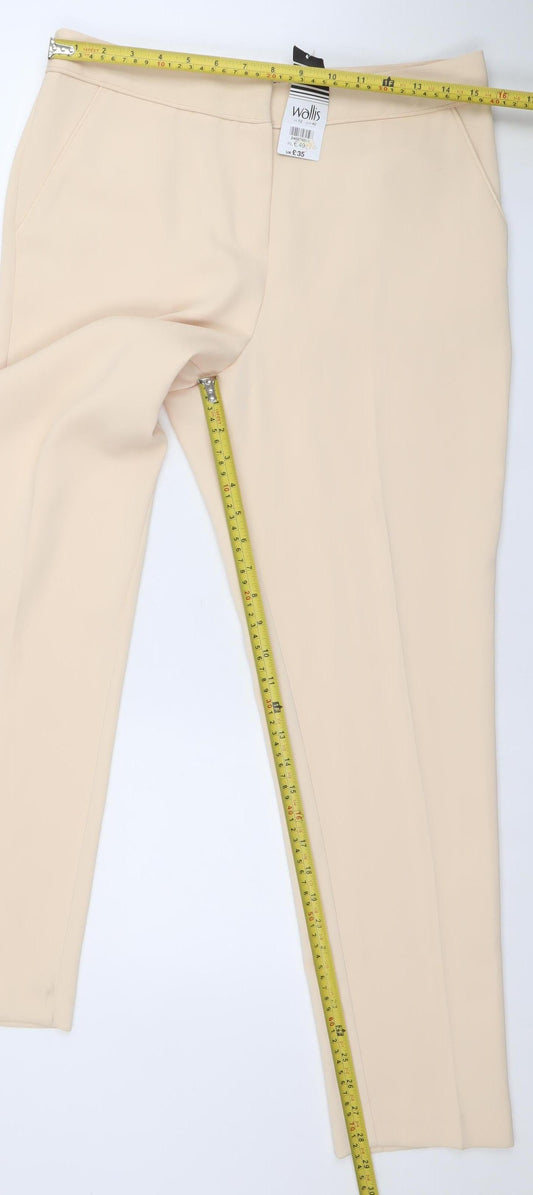 Womens UK Size 12 Wallis Slim Fit BusinessCasualFormalWorkwear Beige Trousers