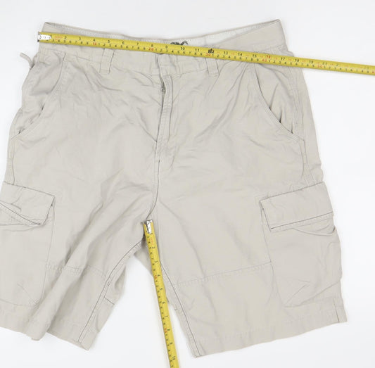 Marks and Spencer Men's Beige Cargo Shorts Size 36 Regular Cotton