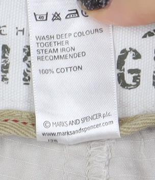 Marks and Spencer Men's Beige Cargo Shorts Size 36 Regular Cotton