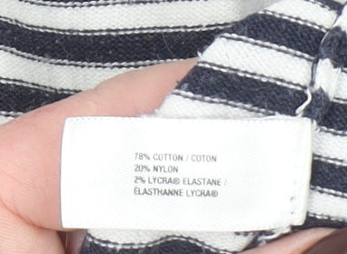 Gap Womens Navy Striped Long Sleeve Jersey Top Size S Cotton Blend