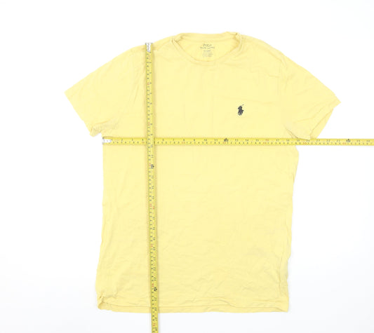 Ralph Lauren Men Yellow Cotton Crew Neck Short Sleeve T-Shirt M
