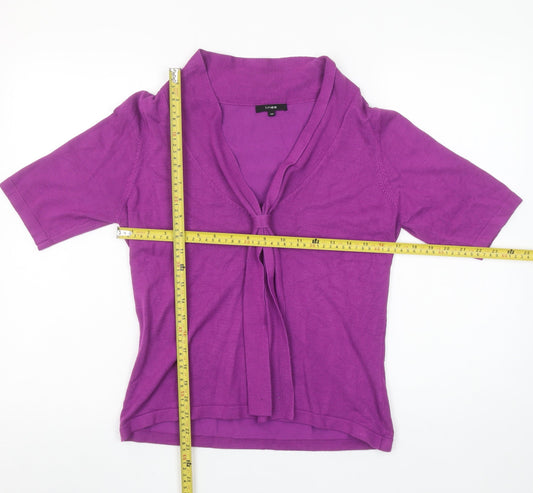 Womens UK Size M Linea Purple Basic Blouse