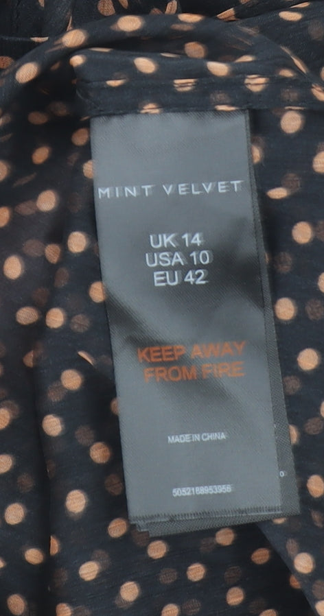 Womens UK Size 14 Mint Velvet Black Tunic Blouse