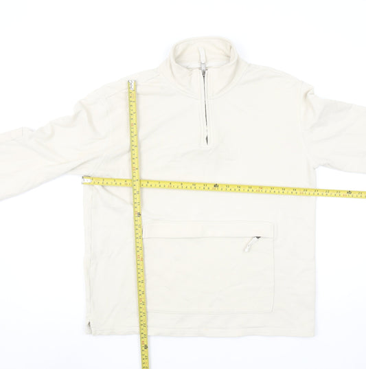 Mens UK Size S Marks and Spencer Beige 1/2 Zip Sweatshirt