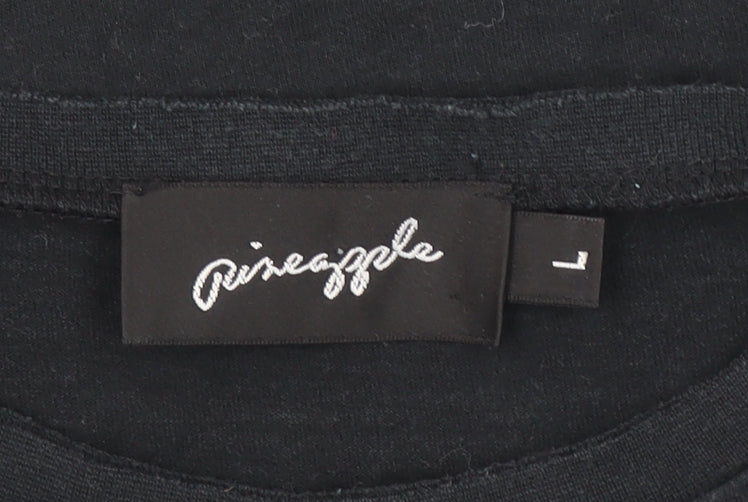 Girls UK Size L Pineapple Black Basic T-Shirt