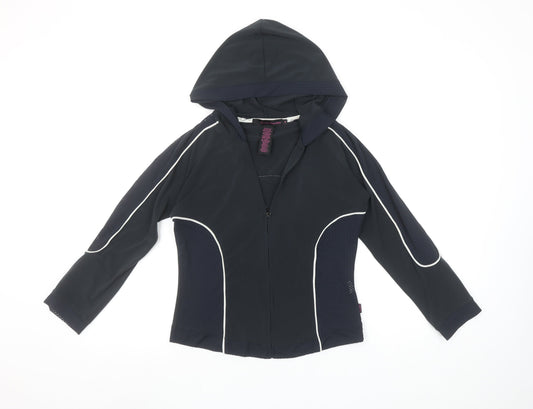 Womens UK Size M Calvin Klein Jeans Black Full Zip Hoodie