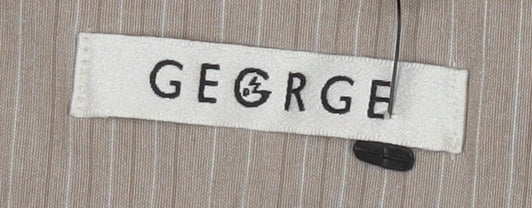 George Women’s Beige Pinstripe Dress Pants Size 12 Straight Leg