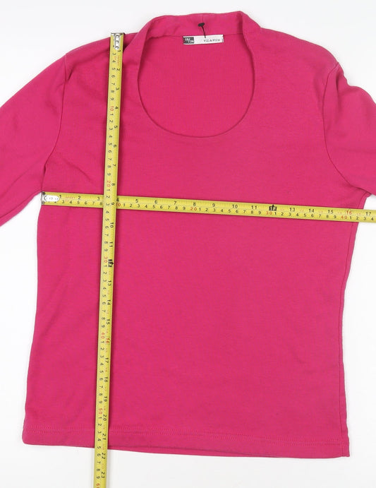 Womens UK Size 10 Viz-A-Viz Pink Basic T-Shirt