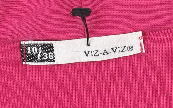Womens UK Size 10 Viz-A-Viz Pink Basic T-Shirt