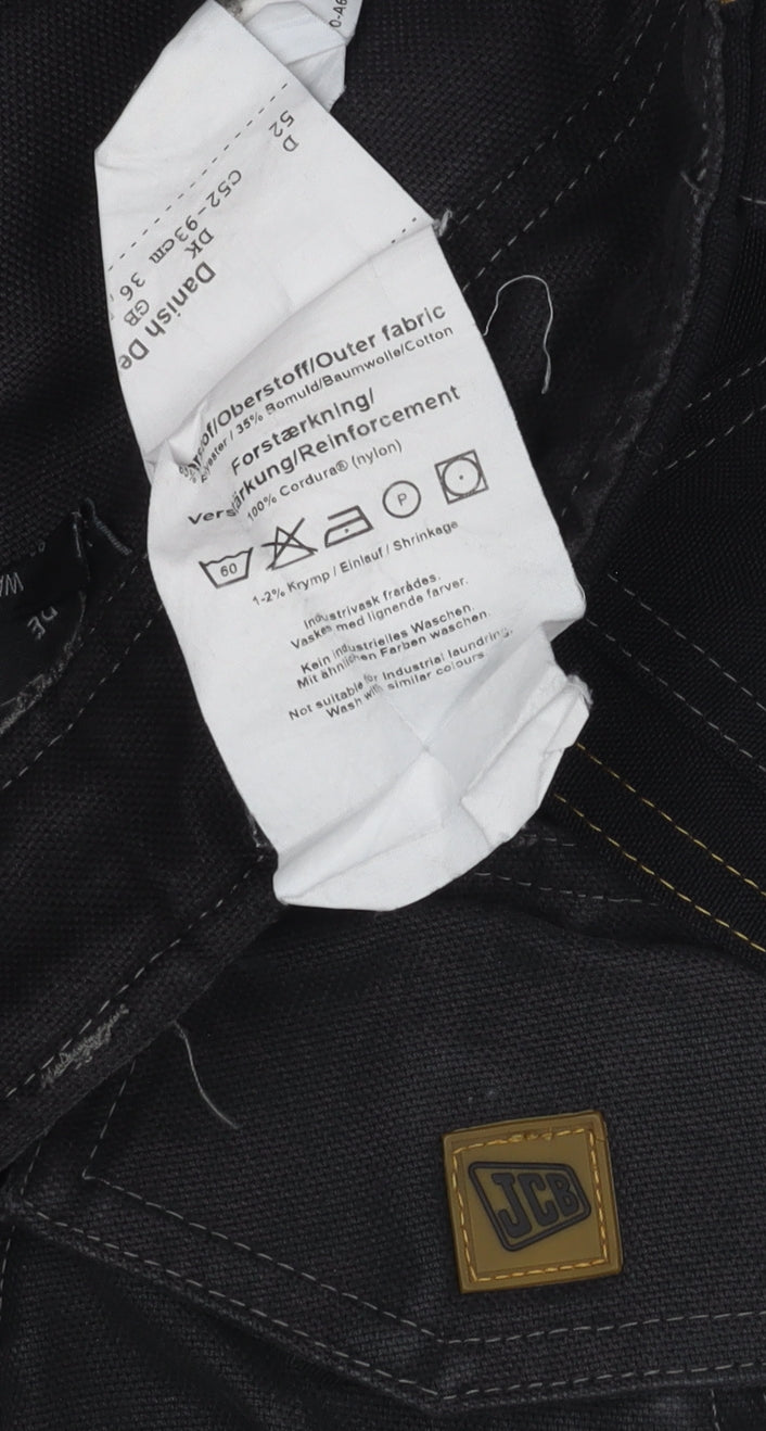 JCB Men's Black 36in Straight Workwear Reinforced Jeans