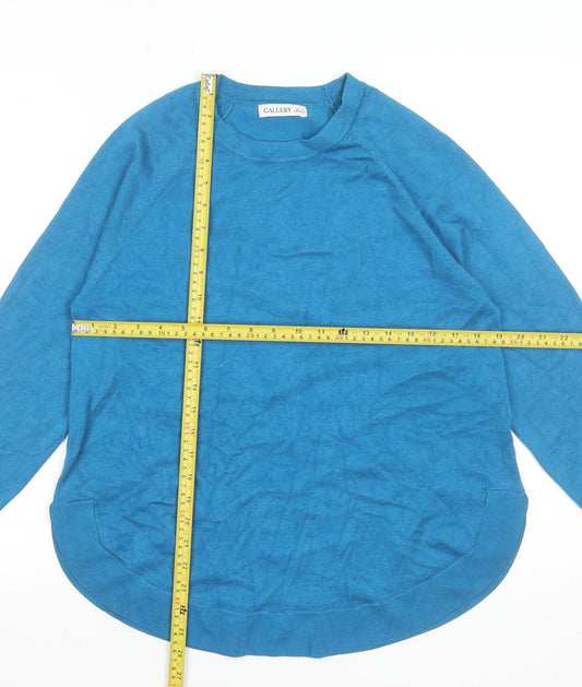 Gallery Women’s Blue Crew Neck Long Sleeve Pullover Jumper Size 12