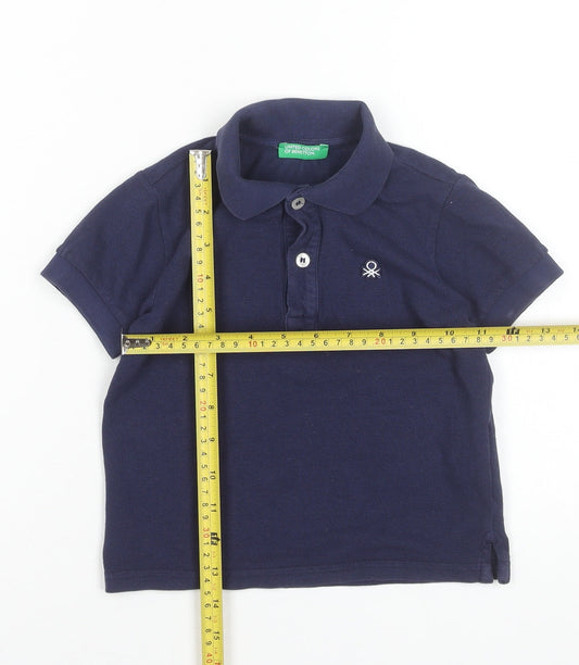 United Colors of Benetton Blue Polo Shirt 18-24 Months Unisex Cotton Top