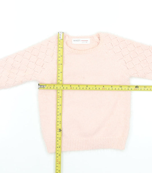 Girls UK Size 3 Years Minoti Pink Pullover Jumper