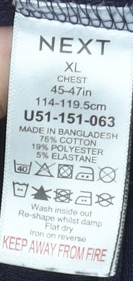 NEXT Men's Navy Blue XL Polo Shirt Cotton Blend Short Sleeve