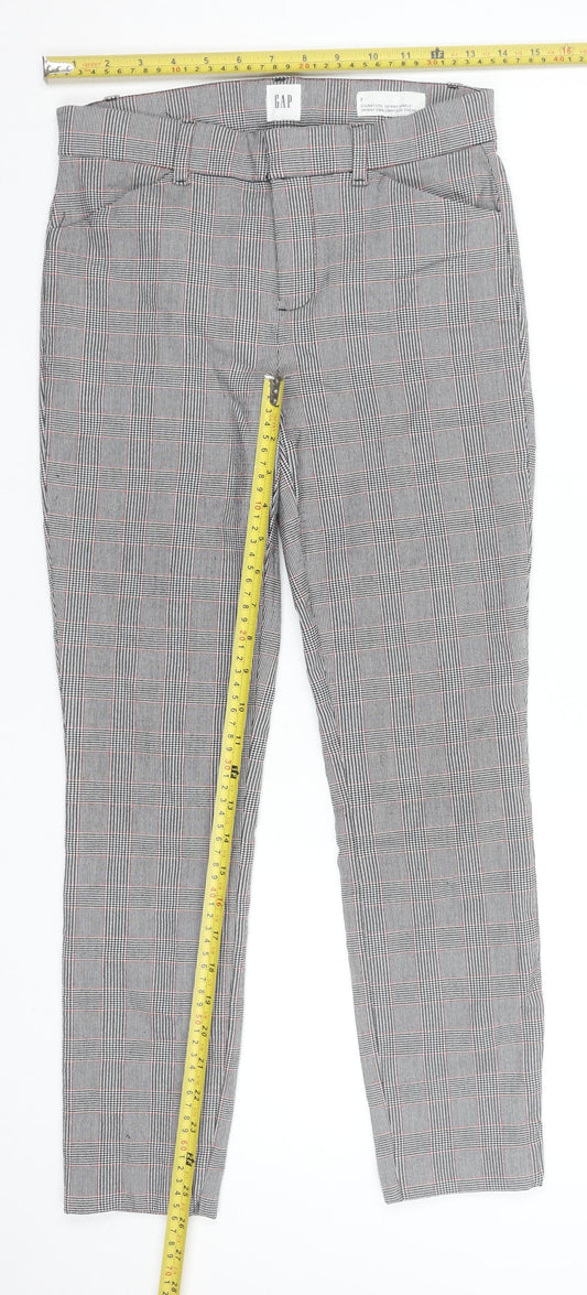 GAP Women’s Grey Check Skinny Ankle Trousers Size 6 Slim Plaid Workwear