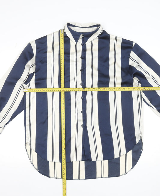 Womens UK Size 10 New Look Blue Basic Button-Up