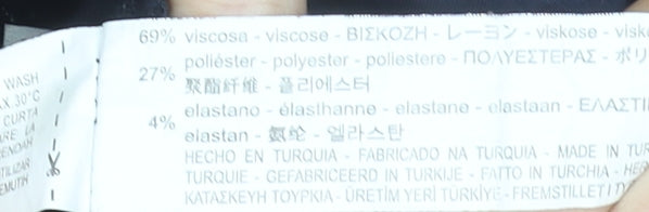 Bershka Women Black Pinstripe Trousers XS Viscose Blend Cigarette Style