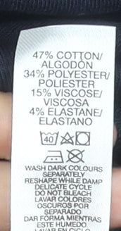 Dunnes Womens Blue Long Sleeve Cropped T-Shirt Size L