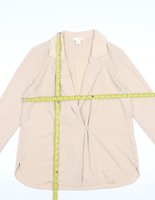 Womens UK Size 8 H&M Beige Wrap Blouse